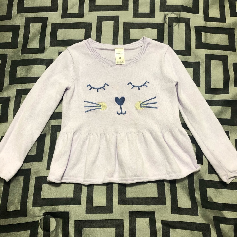 OSHKOSH lilac peplum sweater 3T